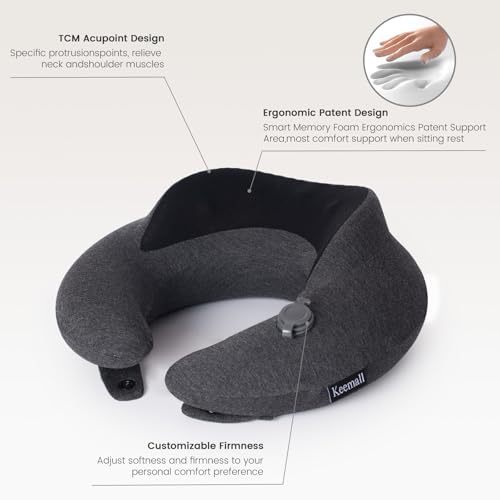 Upgraded Premium Inflatable Travel Neck Pillow for Airplane & Car