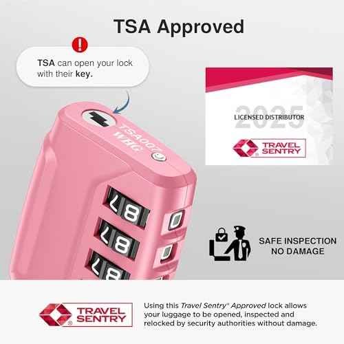 2 Pack TSA Approved Luggage Locks 4 Digit Code Cable Lock Pink Rose (2 Count)