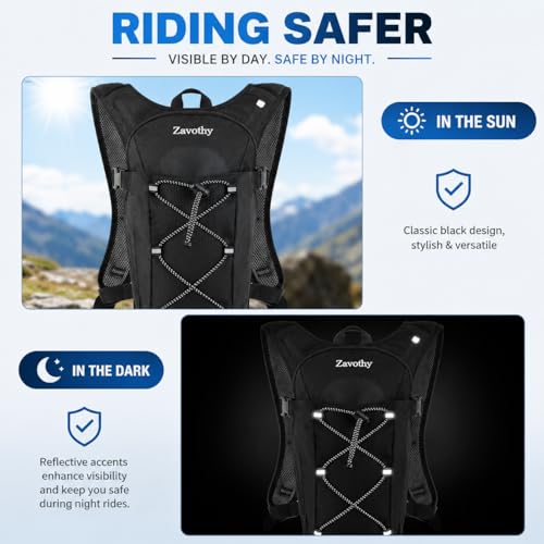 Lightweight Hydration Backpack with 2L Water Bladder Water Backpack Hydration Pack for Cycling Running Biking Hiking Backpack Black