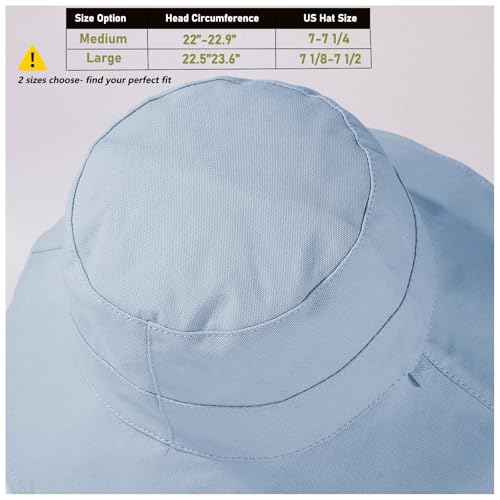 Womens Sun Hats Wide Brim Reversible Bucket Cotton Hat Packable Summer Travel Cap with Hat Clip