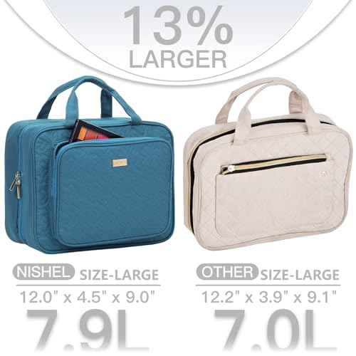 Travel Toiletry Bag for Women Hanging Organizer Makeup Case Pockets