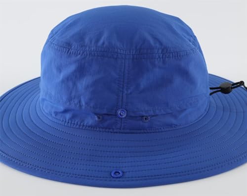 UPF 50+ Fishing Hat for Men and Women UV Protection Boonie Hat Breathable Cowboy Hat Summer Travel Hat Royal Blue