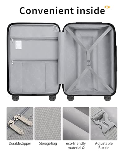 20 Inch Expandable Carry On Luggage 22x14x9 Airline Approved Suitcase