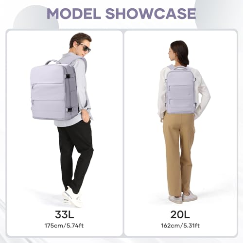 Large Travel Backpack Carry On for Women Man Gym Backpack with Laptop Compartment Mochila de Viaje Teacher Personal Item Backpacks Rucksack Airplane Accessories Must Haves Purple