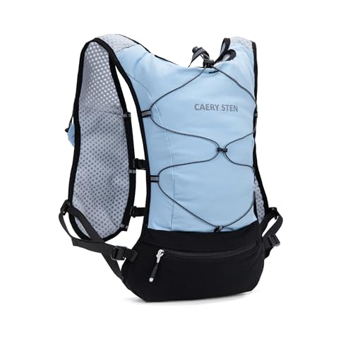 Lightweight Hydration Backpack Running Vest with 1.5L Water Bag（Light Blue