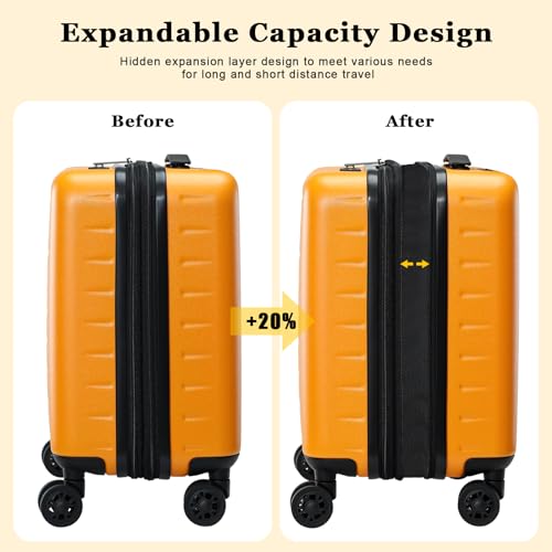 Expandable 16 Inch Carry On Luggage Airline Approved Small Suitcase
