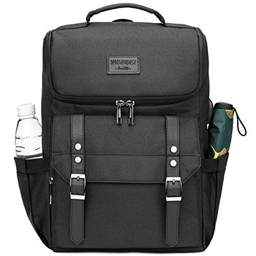 Vintage Backpack Travel Laptop Backpack with usb Charging Port for Women & Men College Backpack Fits 15.6 Inch Laptop Black