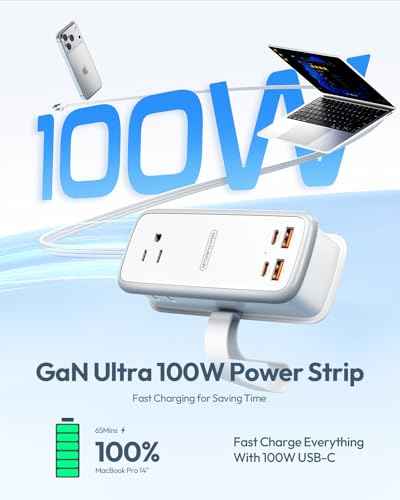 100W GAN Ultra Travel Power Strip (7 Count)