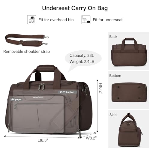 Small Underseat Carry On Luggage Bags for Travel with 10 Pockets