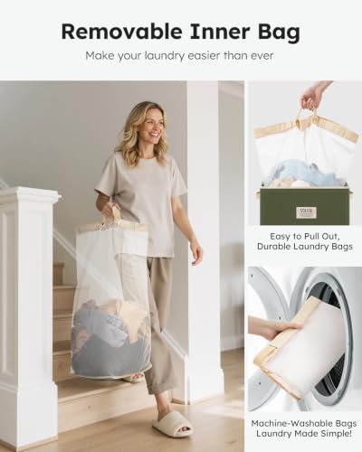 100L Laundry Hamper with Lid