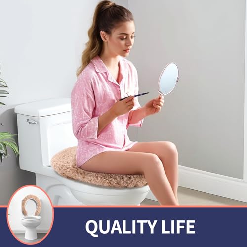 Microfiber Elongated Toilet Seat Cover 19.5"x 15" Machine Washable