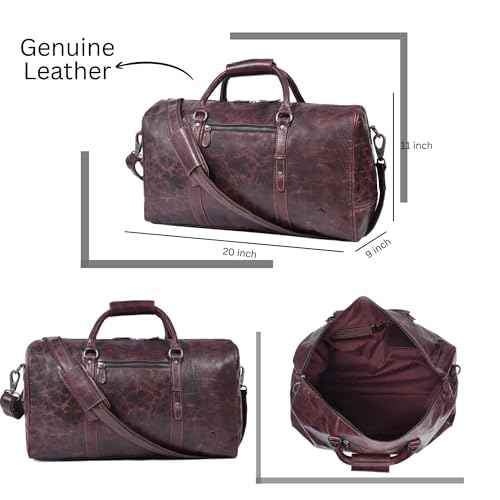 Leather Duffel Bag for Men & Women Travel