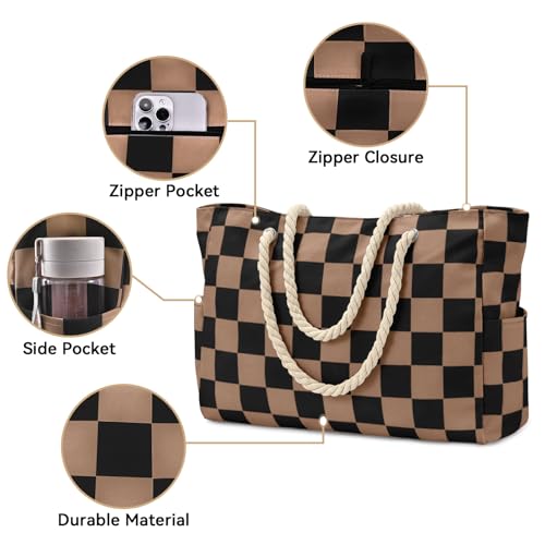 Beach Bag Large Beach Tote Bag for Women Waterproof Sandproof Swim Pool Bag With Zipper