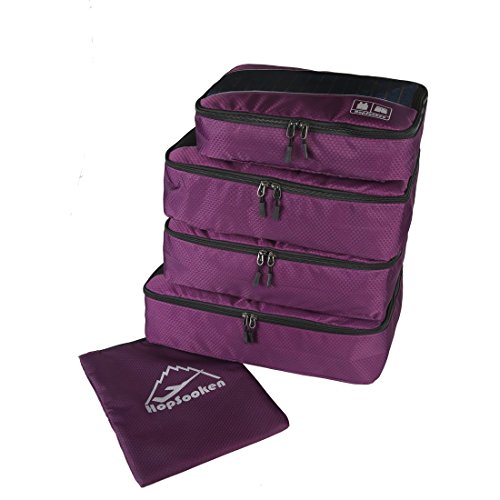 5 Set Packing Cubes for Travel Large Suitcase Luggage Organizer Bags Travel Accessories Vacation 4 Cubes 1 Laundry Pouch Bag (5 Count)