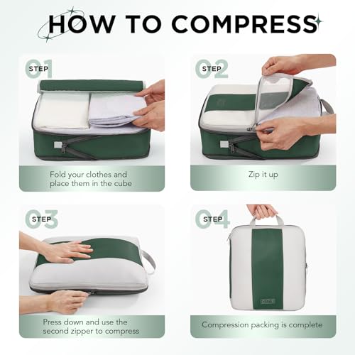 10 Set Compression Packing Cubes for Travel Essentials (10 Count)