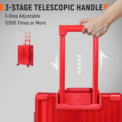 All Aluminum Carry On Luggage 22x14x9 Airline Approved Heavy Duty Hard Shell Suitcases Zipperless Suitcase with TSA Lock