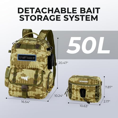 BaitSpace Fishing Backpack with Bait Binder & 2 Rod Holders