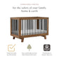 Hudson 3-in-1 Convertible Baby Crib, Natural Walnut/Black