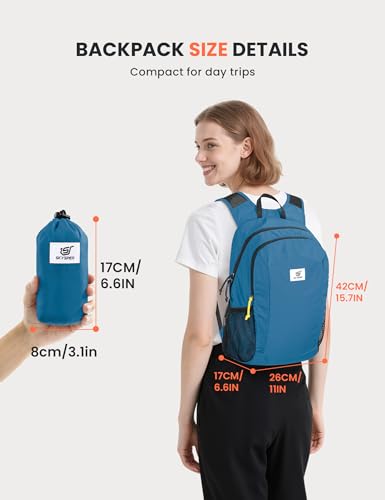 Hiking Backpack Ultralight Packable RFID Travel Daypack Small Nylon Stuff Pack 16L Outdoor Bag for Women Men
