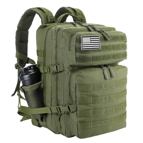 Military Tactical Backpack for Men and Women 45L Army 3 Days Assault Pack Bag Large Rucksack with Molle System Army Green