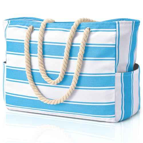 Beach Bags for Women Large Waterproof Beach Tote Bag Zipper Beach Bags Waterproof Sandproof Swim Pool Bag Large Tote