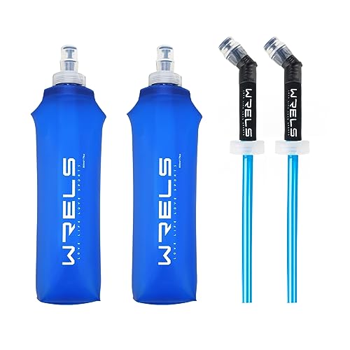 TPU Running Water Bottle with Straw for Hydration Vest Pack BPA (2 Count)