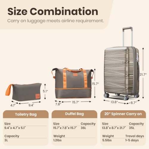 Luggage Sets 6 Piece Expandable Suitcase (6 Count)