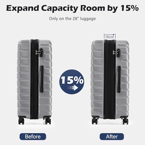Lightweight Luggage with TSA Lock (3 Count)