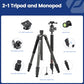 73" 185cm Carbon Fiber Travel Tripod for Camera