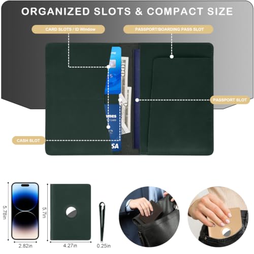 Airtag Passport Holder for Men Women Travel