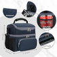 Double Layer Cooler Insulated Lunch Bag Adult Lunch Box Large Tote Bag for Men (Cyan)