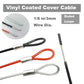 1/8"(3mm) Wire Diam Stainless Steel Cable Eyelets Loops Short Rope Lanyard Safety Tether Chain Lock with Vinyl Coated Cover, 15Pcs 8" Long Red (15 Count)