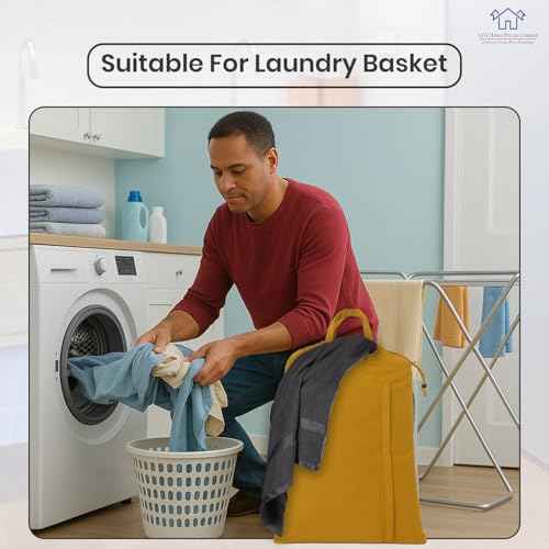 LFH Home Large Premium Cotton Rich Canvas Laundry Bag with Drawstring and Handles Heavy Duty (2 Count)