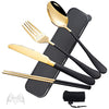 Black Portable Flatware Cutlery Set