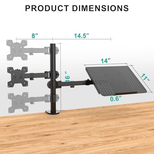 Laptop and Monitor Stand for 17" Notebook and 27" Screen