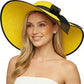 Womens Bowknot Straw Hat Foldable Beach Sun Hat Roll up UPF 50+
