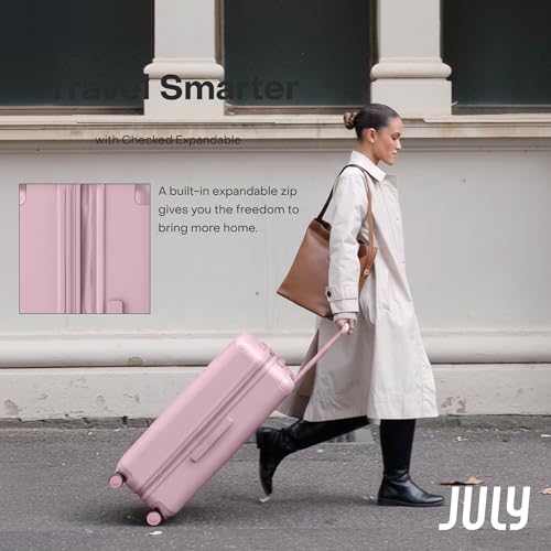 Checked Expandable Suitcase