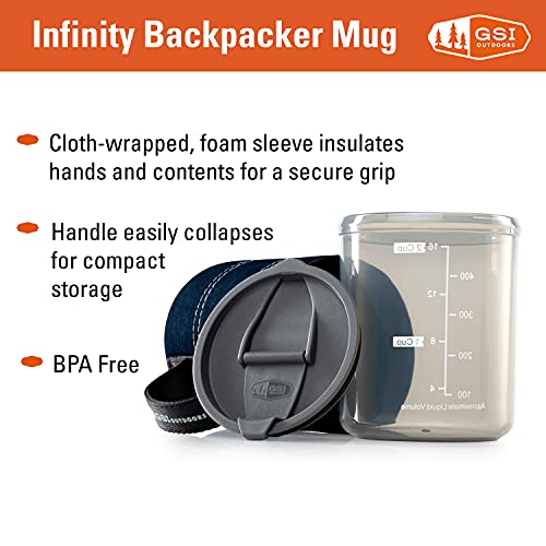 Infinity Lightweight Neoprene Backpacker Neoprene Mug for Camping and Backpacking