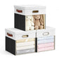 13x13 Inch Ultra Thick Fabric Storage Bins with Lids & Windows (3 Count)