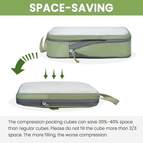 6 Set Ultralight Compression Packing Cubes Packing Organizer for Travel Accessories Luggage Suitcase Backpack
