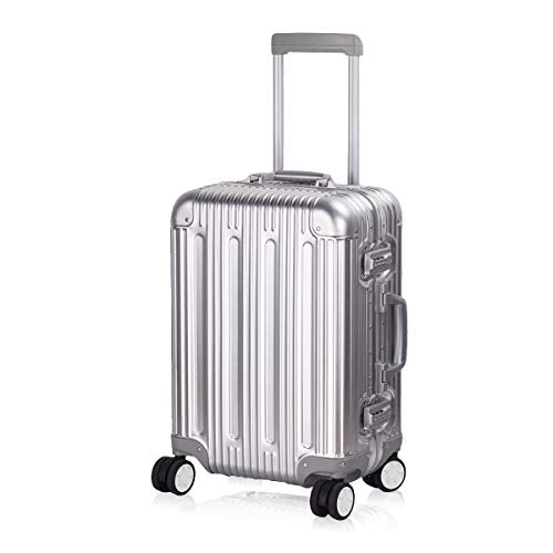All Aluminum Carry On Luggage with TSA Locks Fashion Cool Metal Hard Shell Spinner Suitcase
