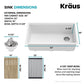 Metallic White 32 in Undermount Granite Kitchen Sink KGUW1