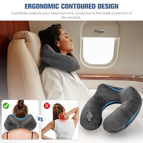 Inflatable Travel Pillow for Sleeping Airplane