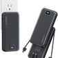 10000mAh Compact Portable Charger Power Bank with Built in Cables&Wall Plug