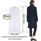 Garment Bags for Hanging Clothes 24'' x 48'' Long Suit Dust Hanging Garment Bag White Breathable Suit Covers for Closet Full Zipper Dust Cover for Dance Dress Clothes Pack of 6 (6 Count)