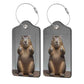 2 Pack Luggage Tags for suitcases Capybara Hamster TSA Approved Label Luggage Tag Baggage Tag Leather Stainless Steel Loop Label Tag for Men Women Travel Bag Suitcase (2 Count)