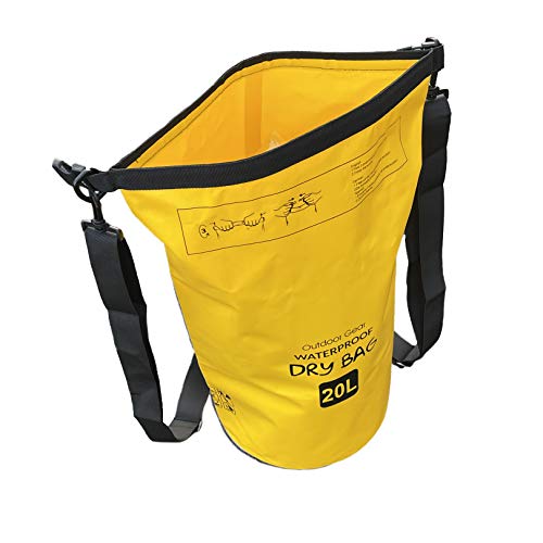 Waterproof Roll Top Dry Bag Backpack 10L Free Phone Case Yellow