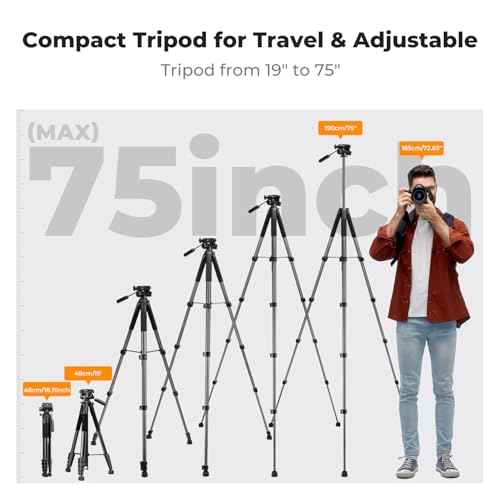 75" Aluminum Camera Tripod