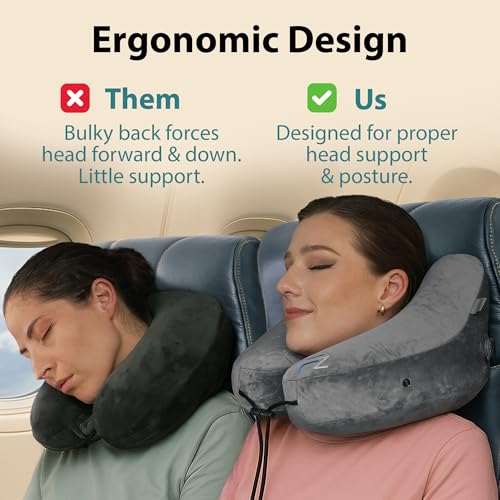 Air Inflatable Neck Pillow for Traveling on Plane
