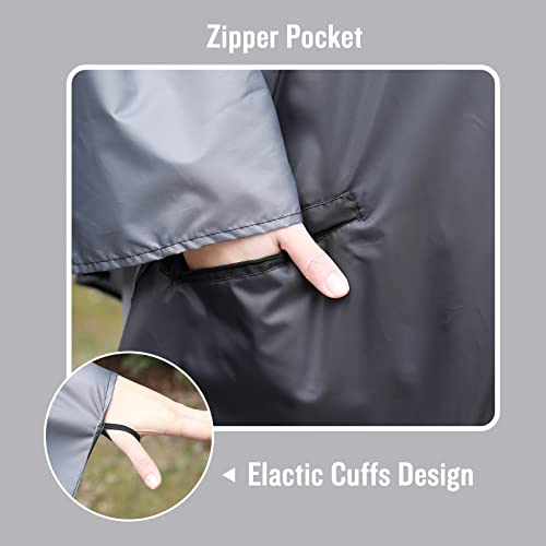 Adults Rain Poncho Waterproof Raincoat Women Gradient Hood with Pocket